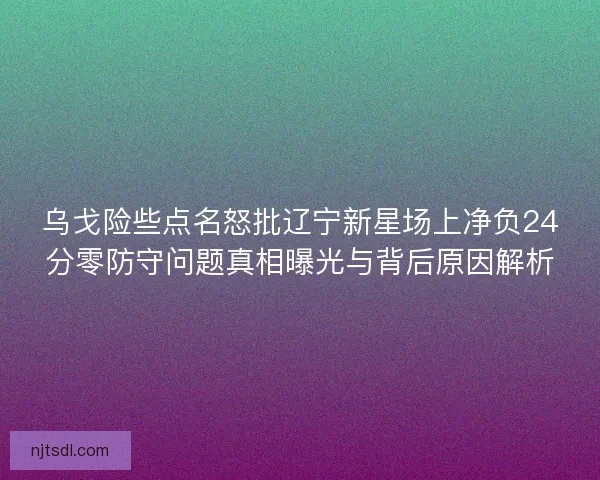 乌戈险些点名怒批辽宁新星场上净负24分零防守问题真相曝光与背后原因解析