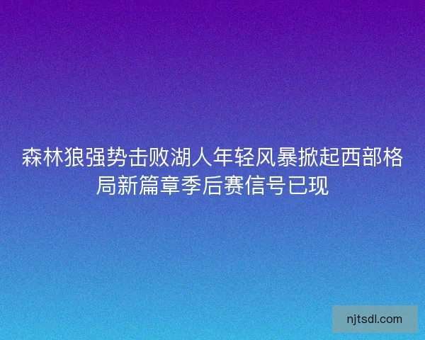森林狼强势击败湖人年轻风暴掀起西部格局新篇章季后赛信号已现